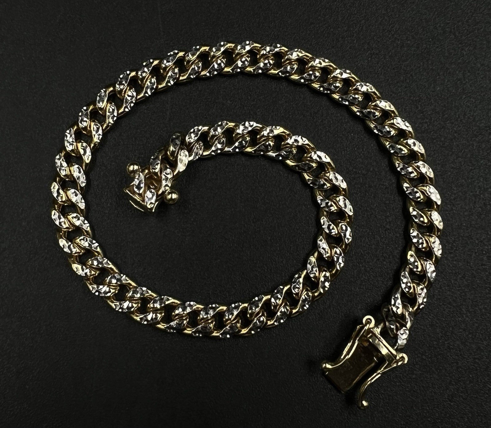 8” 10K Hollow Yellow Gold Diamond Cut Miami Cuban Bracelet | 9.4g | 5.4MM | Box