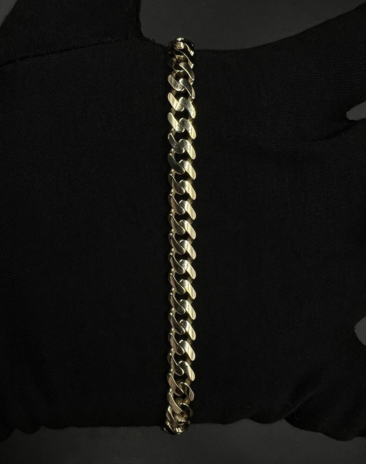 8” 14K Semi-Solid Yellow Gold Monaco Cuban Bracelet 10.17g | 6.7mm CZ Box Clasp