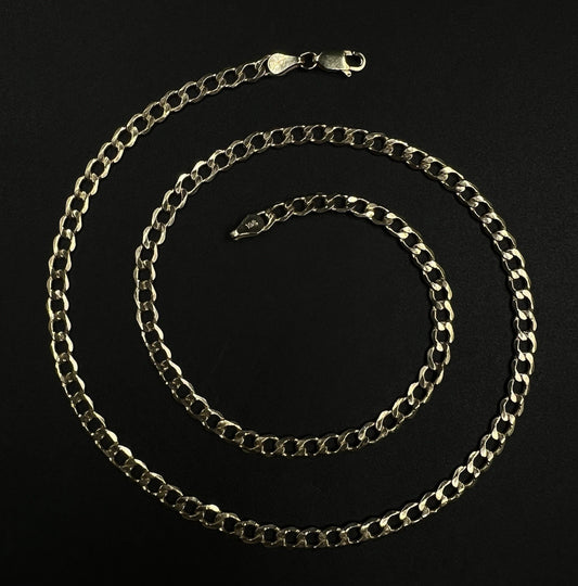 18” 10K Hollow Yellow Gold Diamond Cut Cuban Chain | 4.92g | 4.3MM | Lobster |