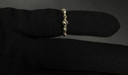 14K Solid Yellow Gold Diamond Cut Mooncut Bead Ring | Size 4.5 | 1.42g |