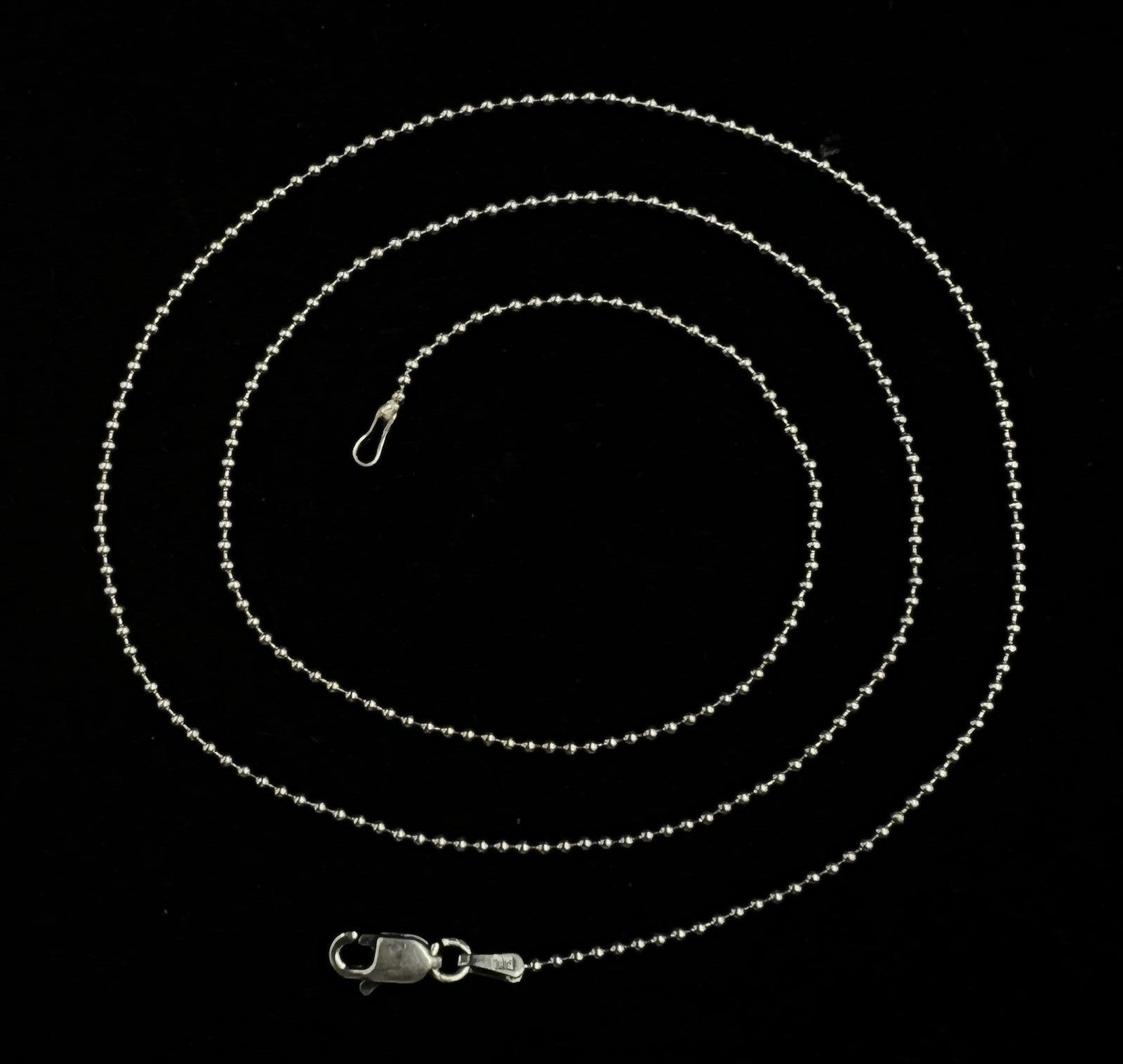 18” 14K Semi-Solid White Gold Ball Chain | 2.61g | 1.2MM | Italy | Lobster |