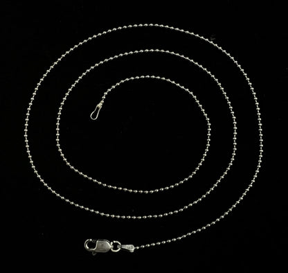 18” 14K Semi-Solid White Gold Ball Chain | 2.61g | 1.2MM | Italy | Lobster |