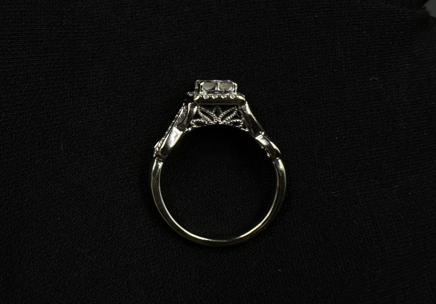 14K Solid White Gold Square Halo Natural Diamond Ring | Size 8 | ~1 ct | 5.76g |