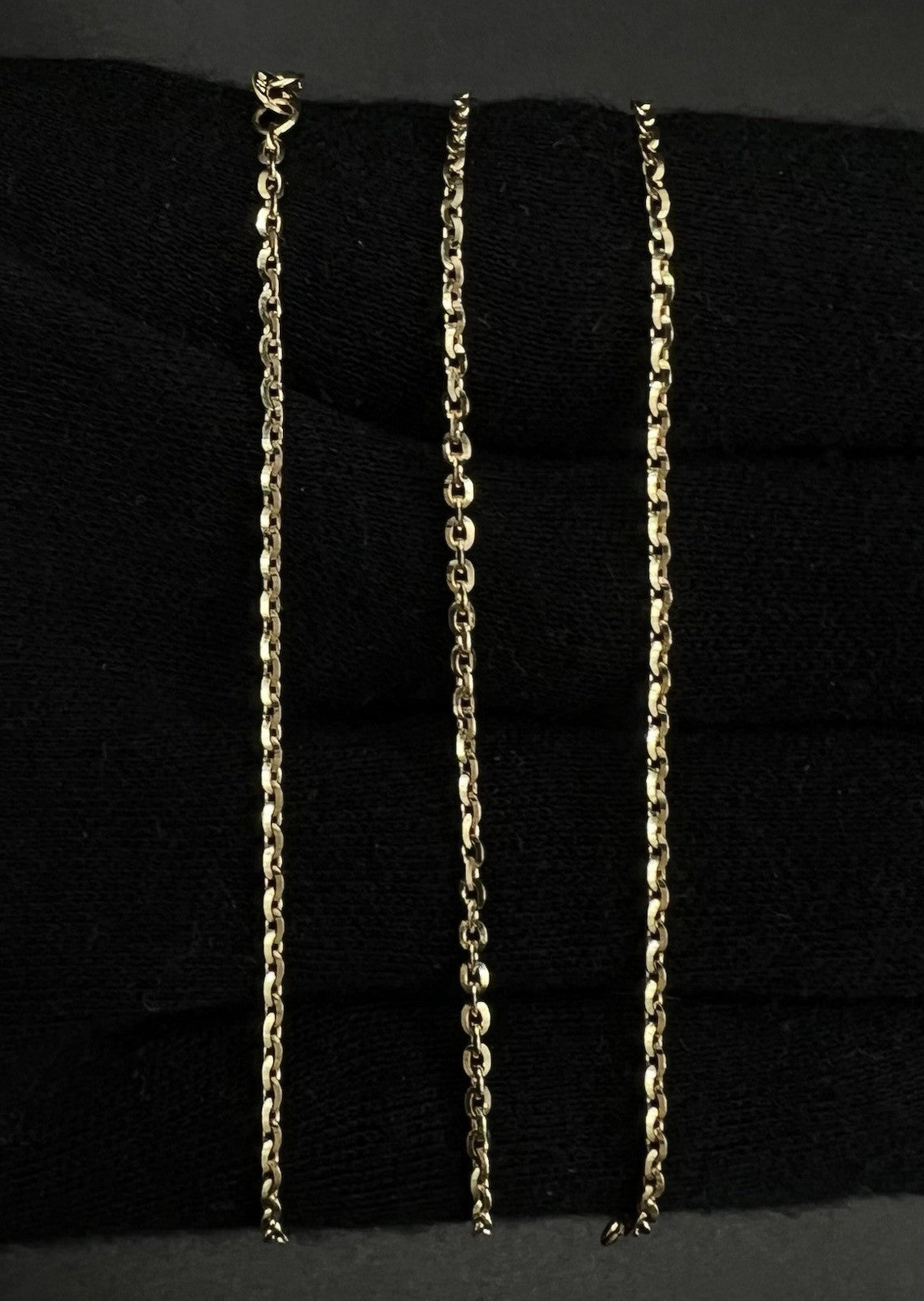 18” 14K Semi-Solid Yellow Gold Cable Chain 3.9g | 1.6MM | Italy | Lobster Clasp