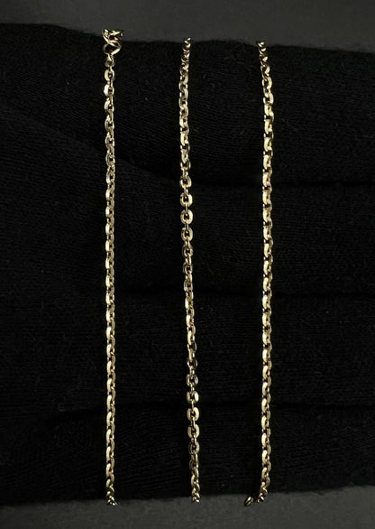 18” 14K Semi-Solid Yellow Gold Cable Chain 3.9g | 1.6MM | Italy | Lobster Clasp