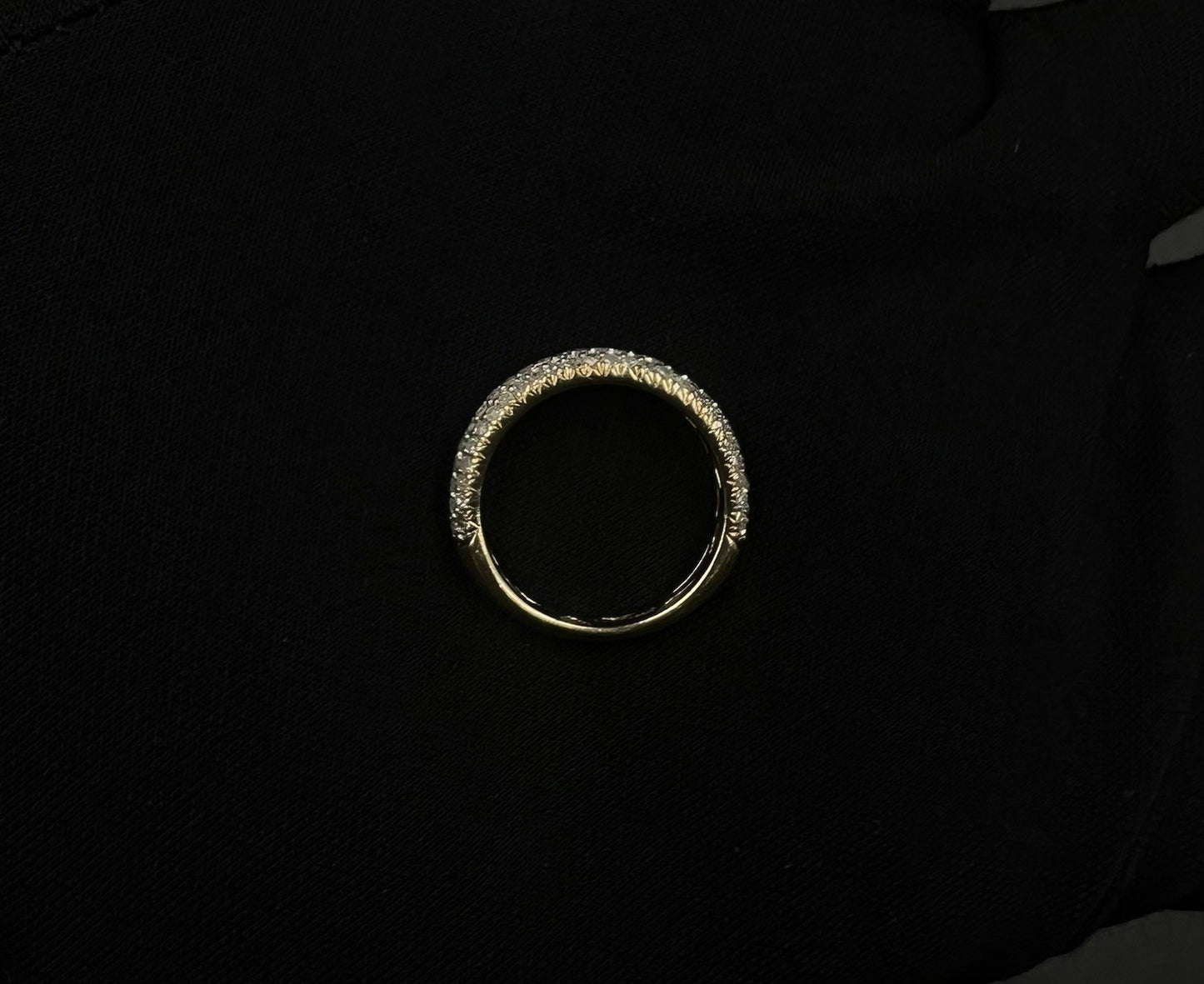 14K Solid Yellow Gold Natural Diamond Half Eternity Band Size 8 | ~.6ct | 3.11g