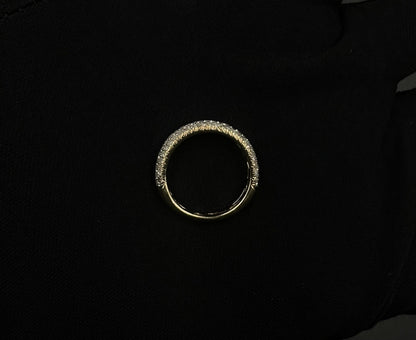 14K Solid Yellow Gold Natural Diamond Half Eternity Band Size 8 | ~.6ct | 3.11g