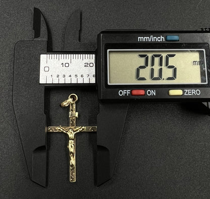 .81” x 1.42” 14K Hollow Yellow Gold Crucifix Pendant | 2.25g | 5MM Bail | Italy
