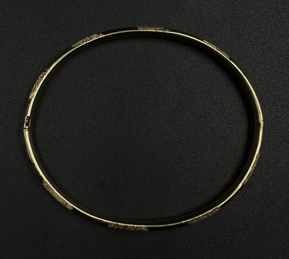 7.25” 14K Hollow Yellow Gold Diamond Cut Bangle Bracelet | 5.70g | 4.7MM | Box |
