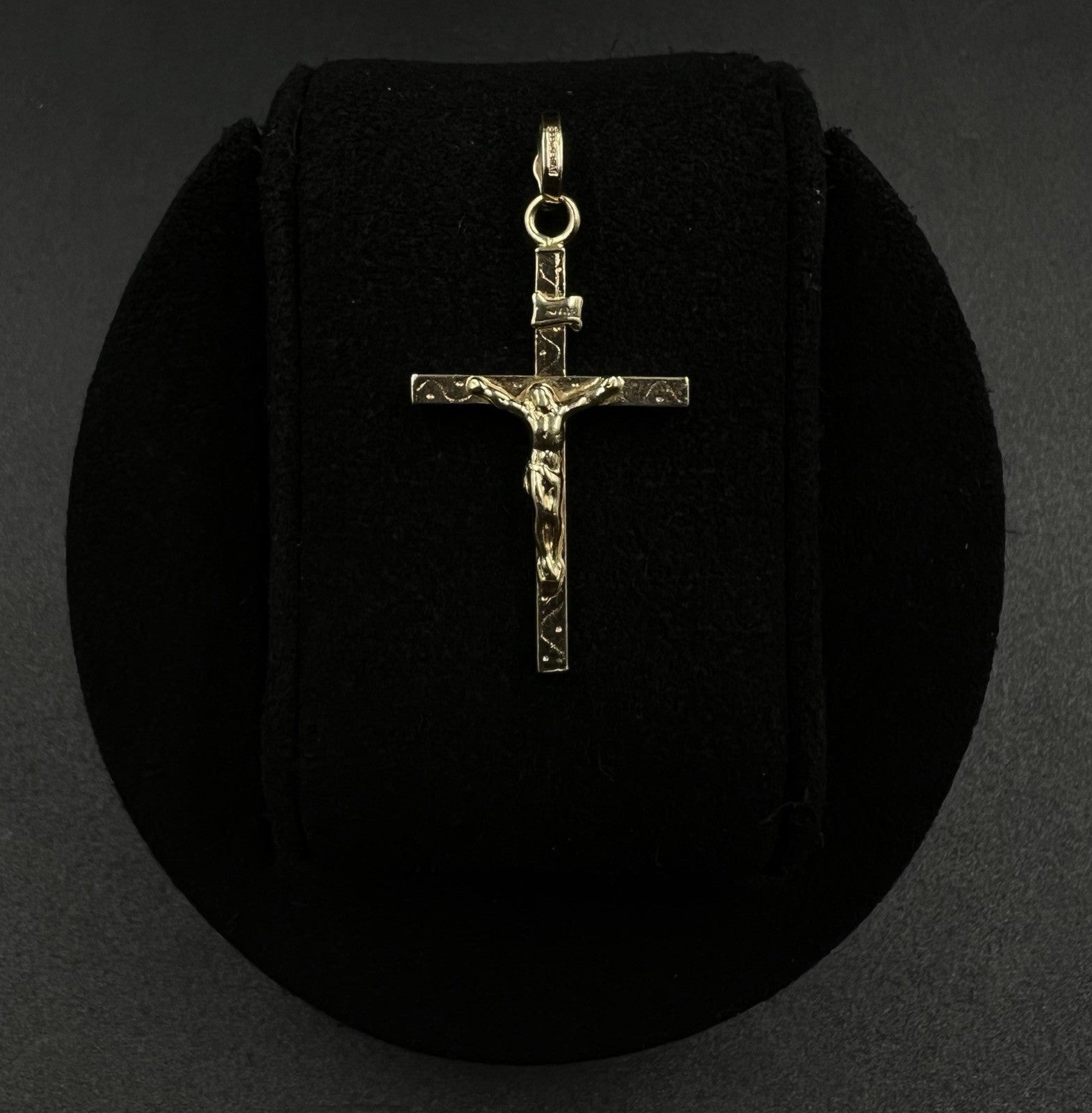 .81” x 1.42” 14K Hollow Yellow Gold Crucifix Pendant | 2.25g | 5MM Bail | Italy