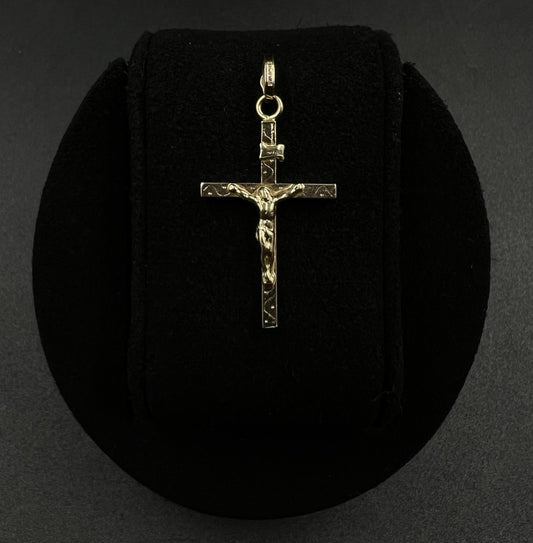 .81” x 1.42” 14K Hollow Yellow Gold Crucifix Pendant | 2.25g | 5MM Bail | Italy