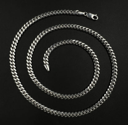 24” 925 Solid Sterling Silver Diamond Cut Miami Cuban Chain 42.23g | 5.4MM Italy