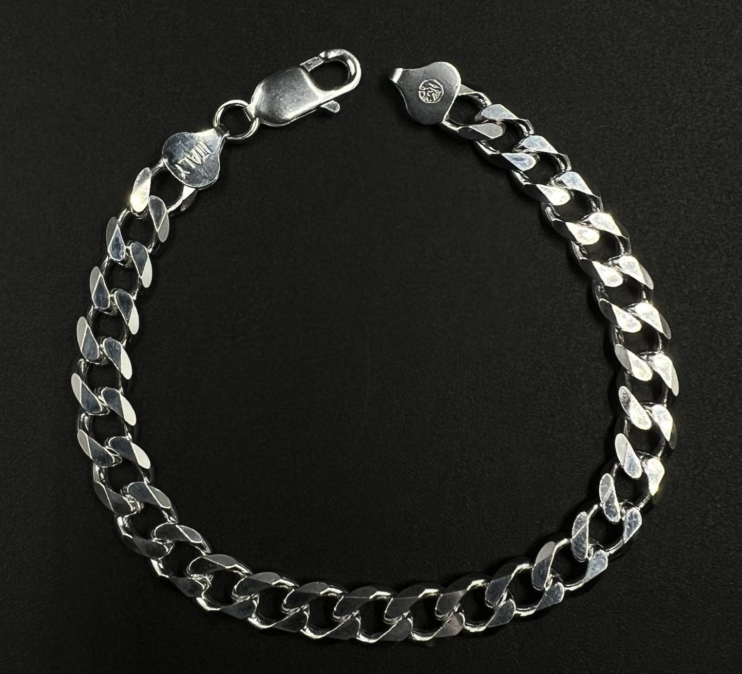 8” 925 Solid Sterling Silver Diamond Cut Cuban Bracelet 18.25g | 7.5MM | Lobster