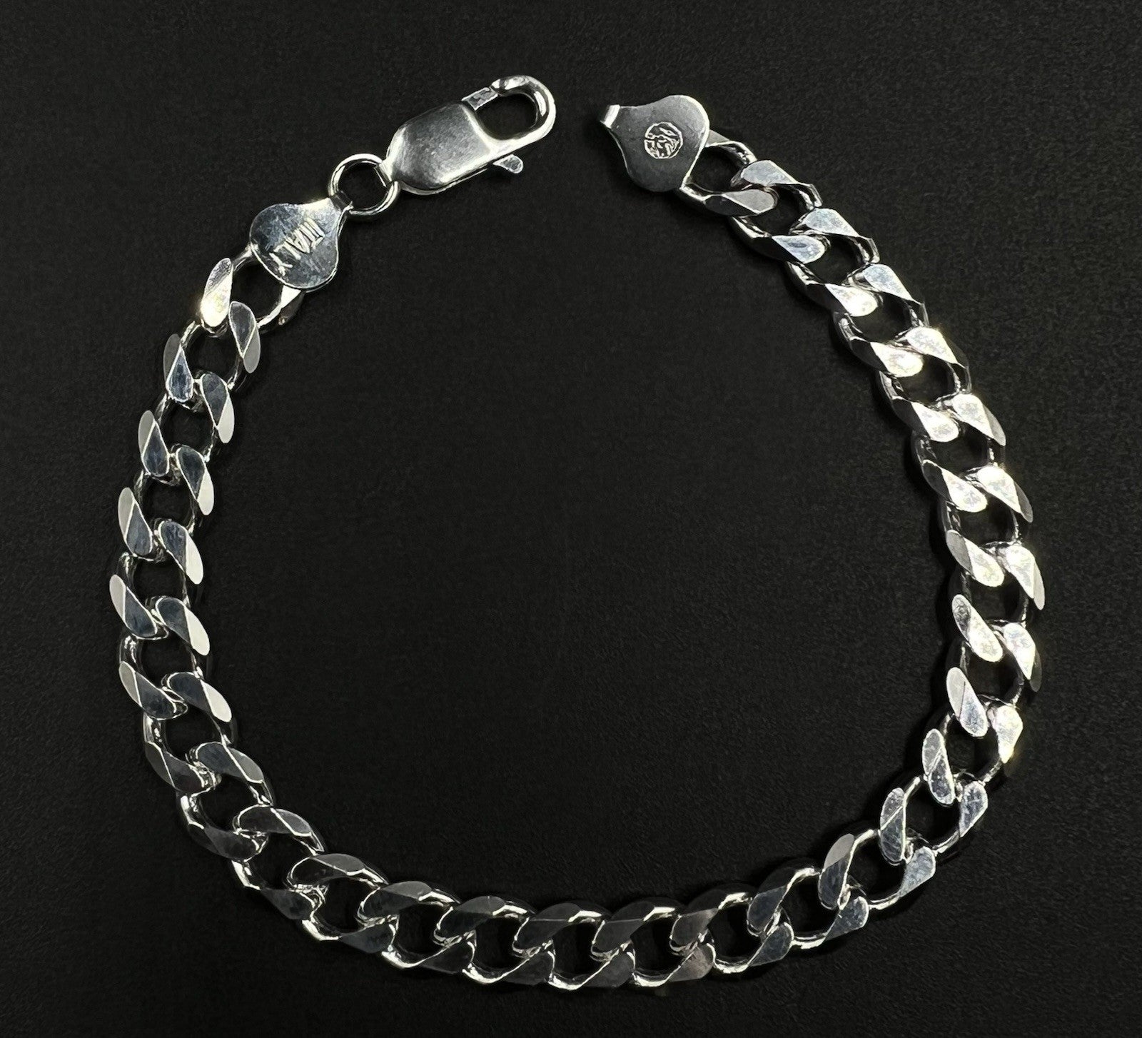 8” 925 Solid Sterling Silver Diamond Cut Cuban Bracelet 18.25g | 7.5MM | Lobster