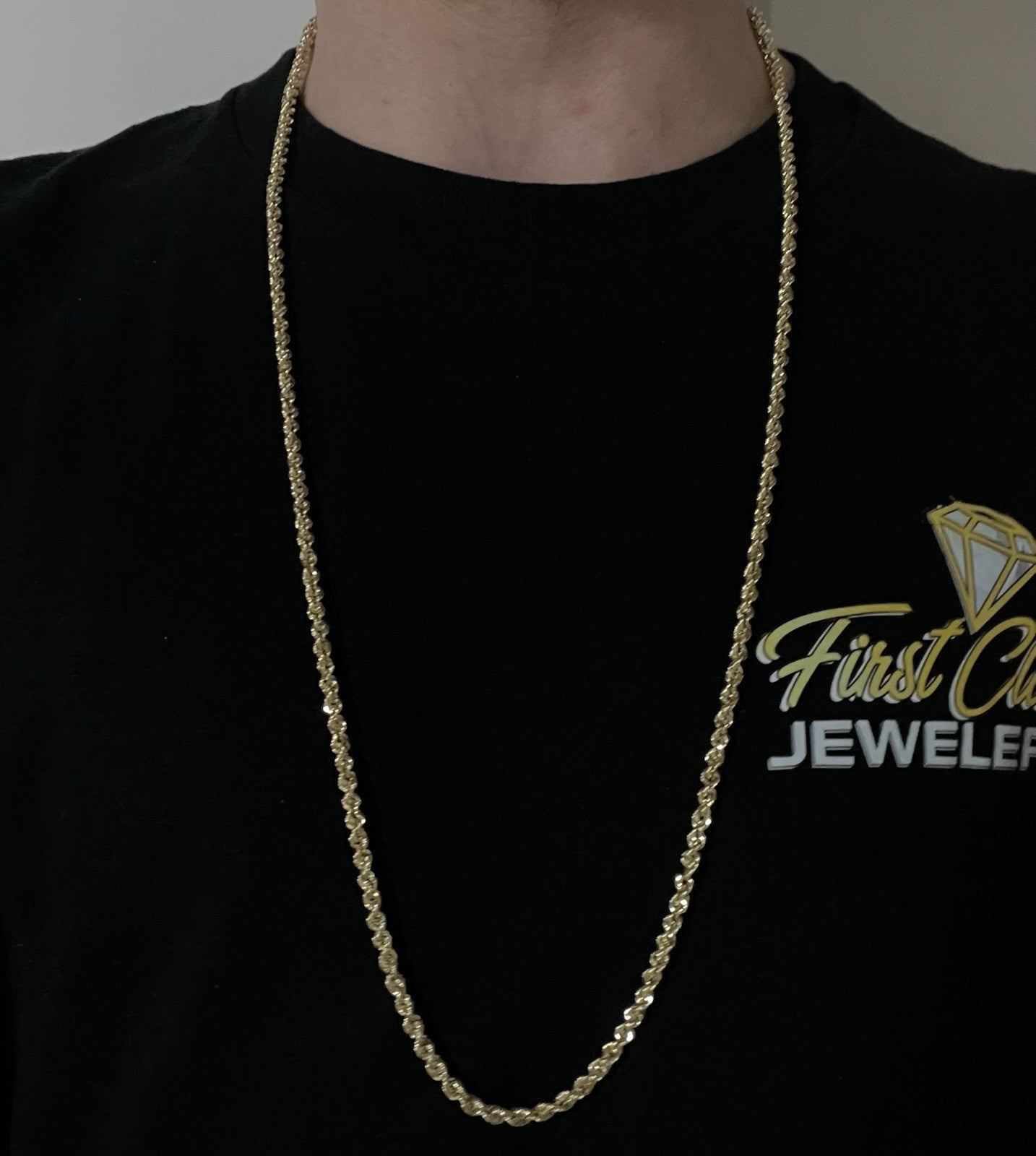 32” 14K Hollow Yellow Gold Rope Chain | 7.42g | 4MM | Lobster Clasp |