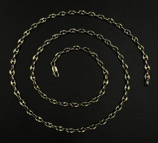 19.5” 14K Semi-Solid Yellow Gold Anchor/Mariner Chain | 10.65g | 3.5MM | Lobster