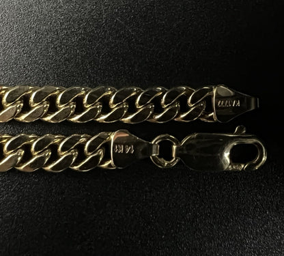 8” 14K Hollow Yellow Gold Miami Cuban Bracelet | 7.64g | 5.3mm | Italy | Lobster