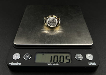 10K Solid Two-Tone Gold Natural Diamond Cluster Rolex Ring ~1ct 10.04g | Size 10