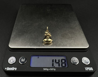 .46” x 1.05” 14K Hollow Yellow Gold Money Bag Pendant | 1.48g | 3.2 x 5.5mm Bail