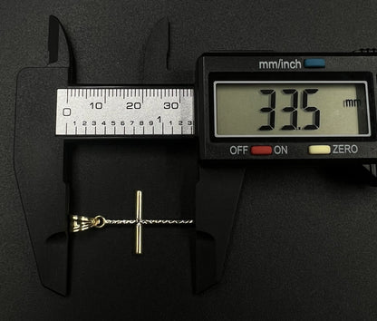 .67” x 1.32” 14K Hollow Two-Tone Gold Diamond Cut Cross Pendant .76g 4.5MM Bail