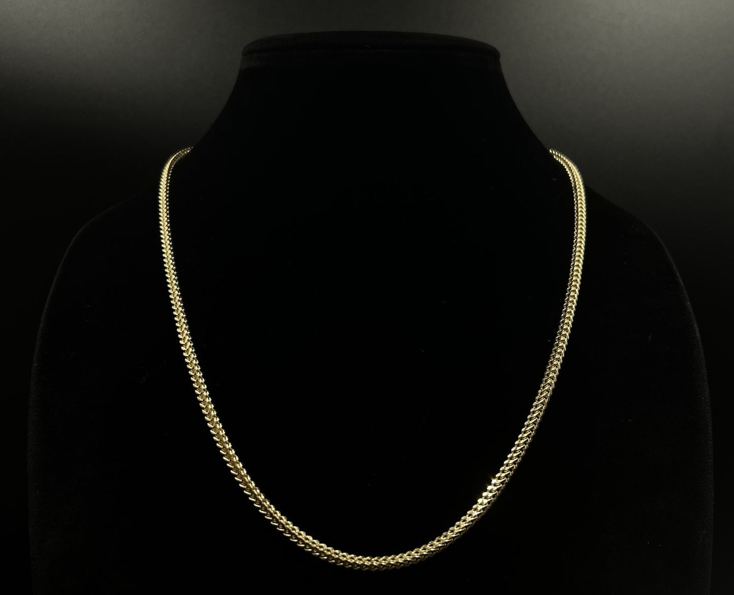 22” 10K Hollow Yellow Gold Diamond Cut Franco Box Chain | 10.46g | 3.2mm Lobster