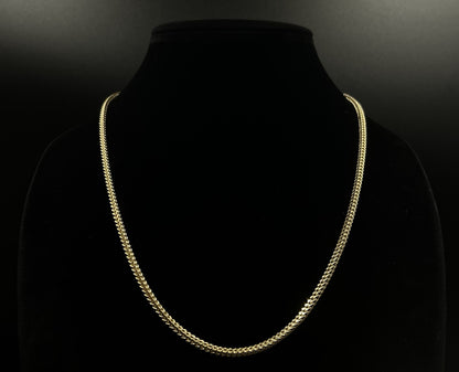 22” 10K Hollow Yellow Gold Diamond Cut Franco Box Chain | 10.46g | 3.2mm Lobster
