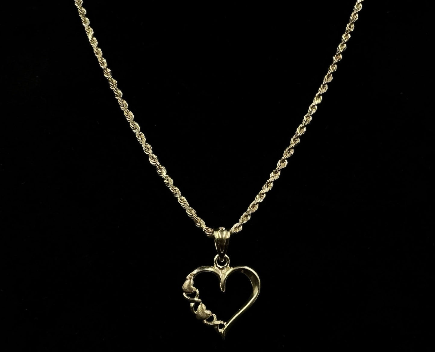 .55” x .74” 14K Solid Yellow Gold Heart Pendant | .79g | 2.8MM Bail |
