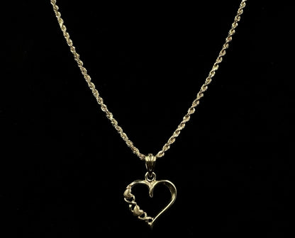 .55” x .74” 14K Solid Yellow Gold Heart Pendant | .79g | 2.8MM Bail |