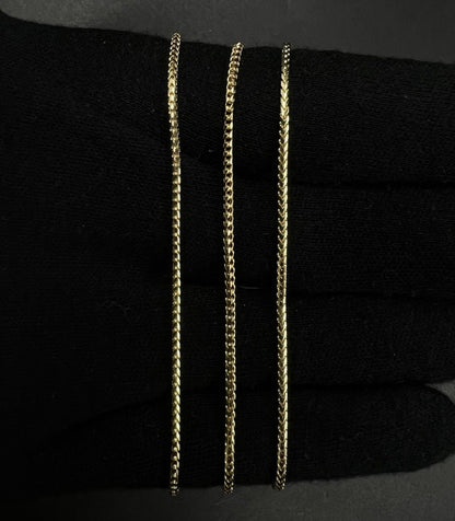 20” 14K Solid Yellow Gold Diamond Cut Franco Box Chain | 7g | 1.5MM | Jacoje |