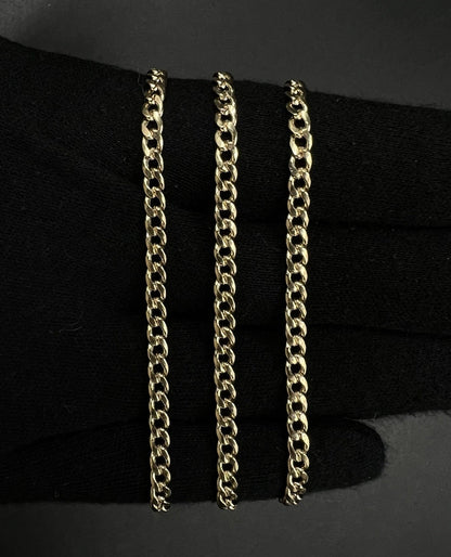 19.75” 14K Hollow Yellow Gold Diamond Cut Miami Cuban Chain | 8.48g | 3.8MM