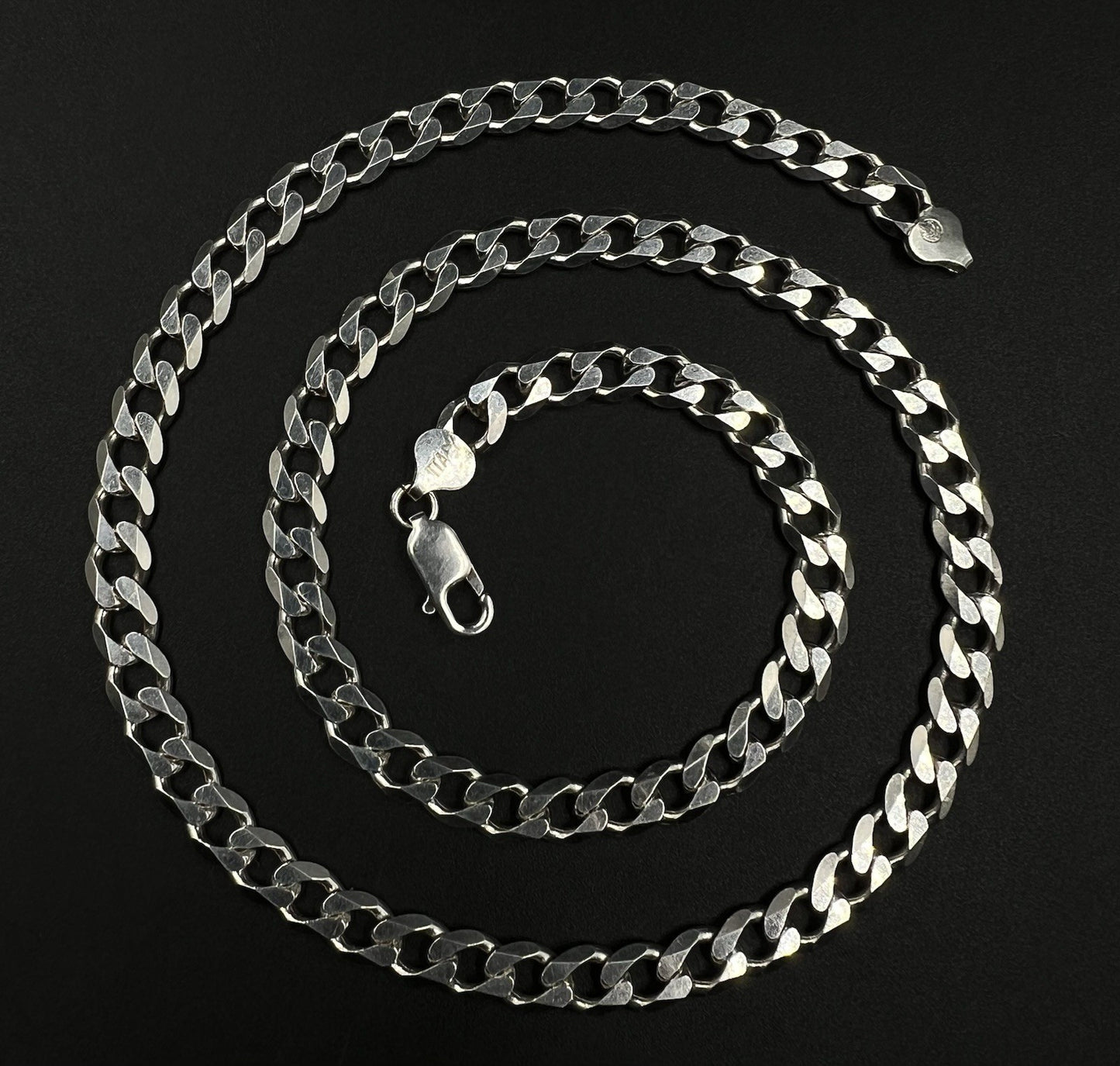 24” 925 Solid Sterling Silver Diamond Cut Cuban Chain | 52.65g | 7.6MM | Italy |