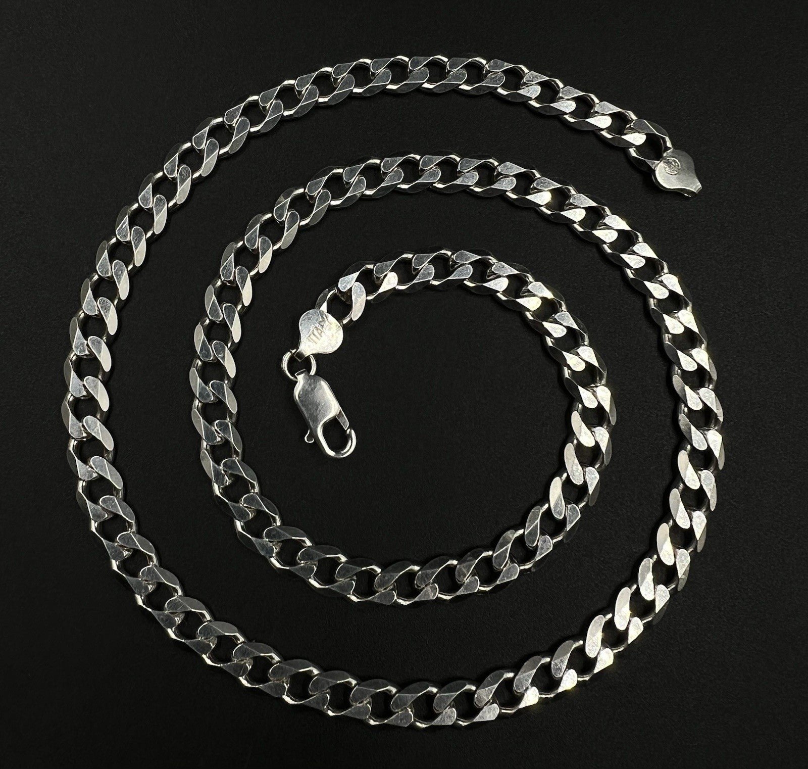 24” 925 Solid Sterling Silver Diamond Cut Cuban Chain | 52.65g | 7.6MM | Italy |