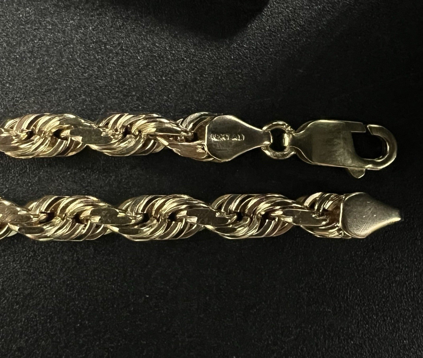 24” 10K Solid Yellow Gold Diamond Cut Rope Chain | 48.93g | 5.5mm | Lobster |