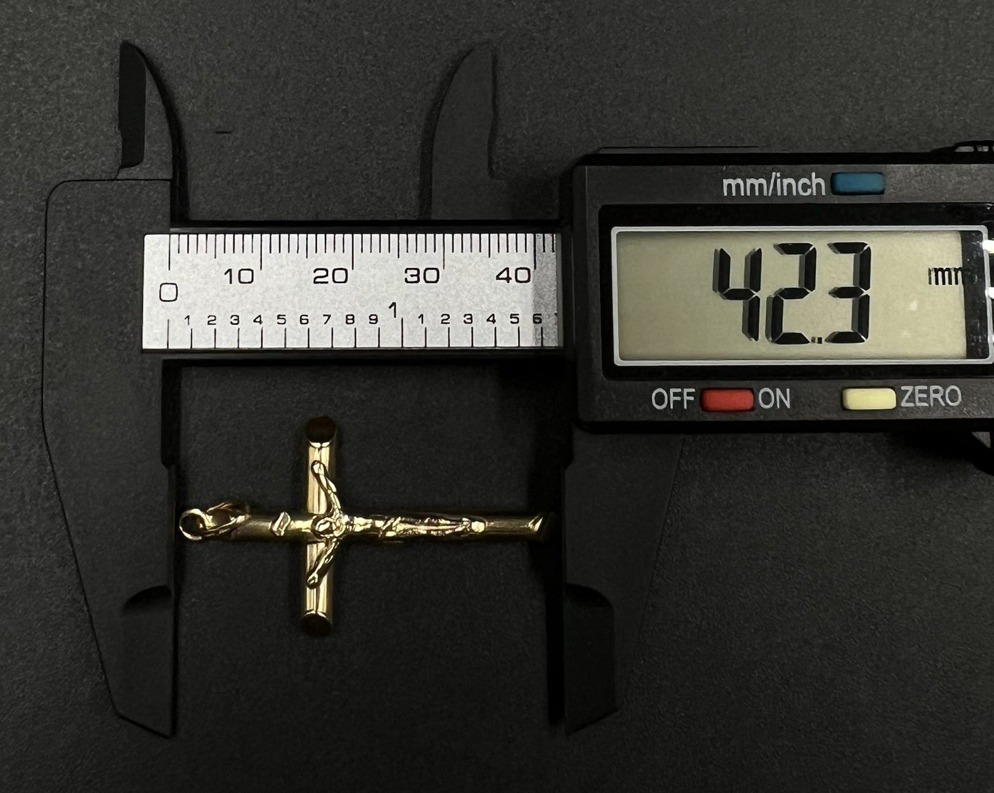.94” x 1.67” 14K Hollow Yellow Gold Crucifix Pendant | 3.2g | 3.5MM Bail |