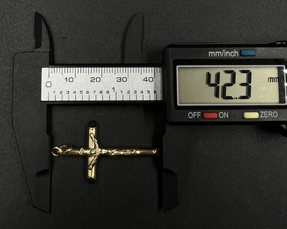 .94” x 1.67” 14K Hollow Yellow Gold Crucifix Pendant | 3.2g | 3.5MM Bail |