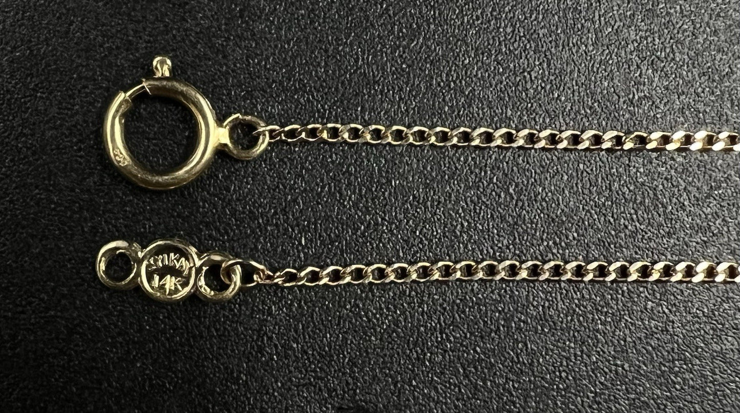22” 14K Hollow Yellow Gold Diamond Cut Cuban Chain | 1.52g | 1.1MM | Lobster |