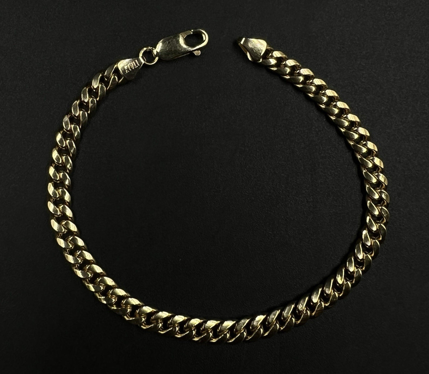 8” 14K Hollow Yellow Gold Miami Cuban Bracelet | 7.64g | 5.3mm | Italy | Lobster
