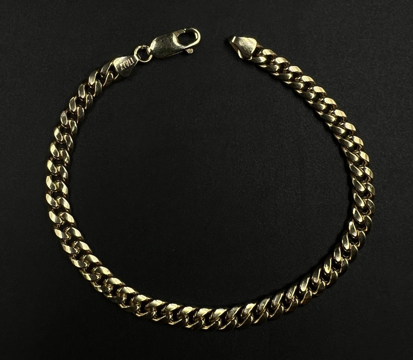 8” 14K Hollow Yellow Gold Miami Cuban Bracelet | 7.64g | 5.3mm | Italy | Lobster
