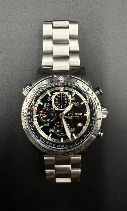 Cortebert Elevation Men’s 44MM Pilot Chronograph Date Watch CB-3003 - Slide Rule