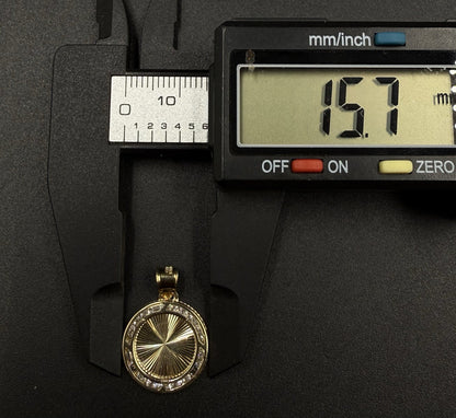 .62” 10K Hollow Yellow Gold Diamond Cut CZ Medallion | 1g | 3.5mm Bail |