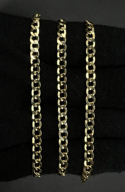 18” 10K Hollow Yellow Gold Diamond Cut Cuban Chain | 6.76g | 4.5MM | Lobster |