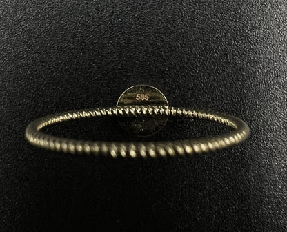 14K Semi-Solid Yellow Gold Engravable Disc Ring | Size 7 | .98g |