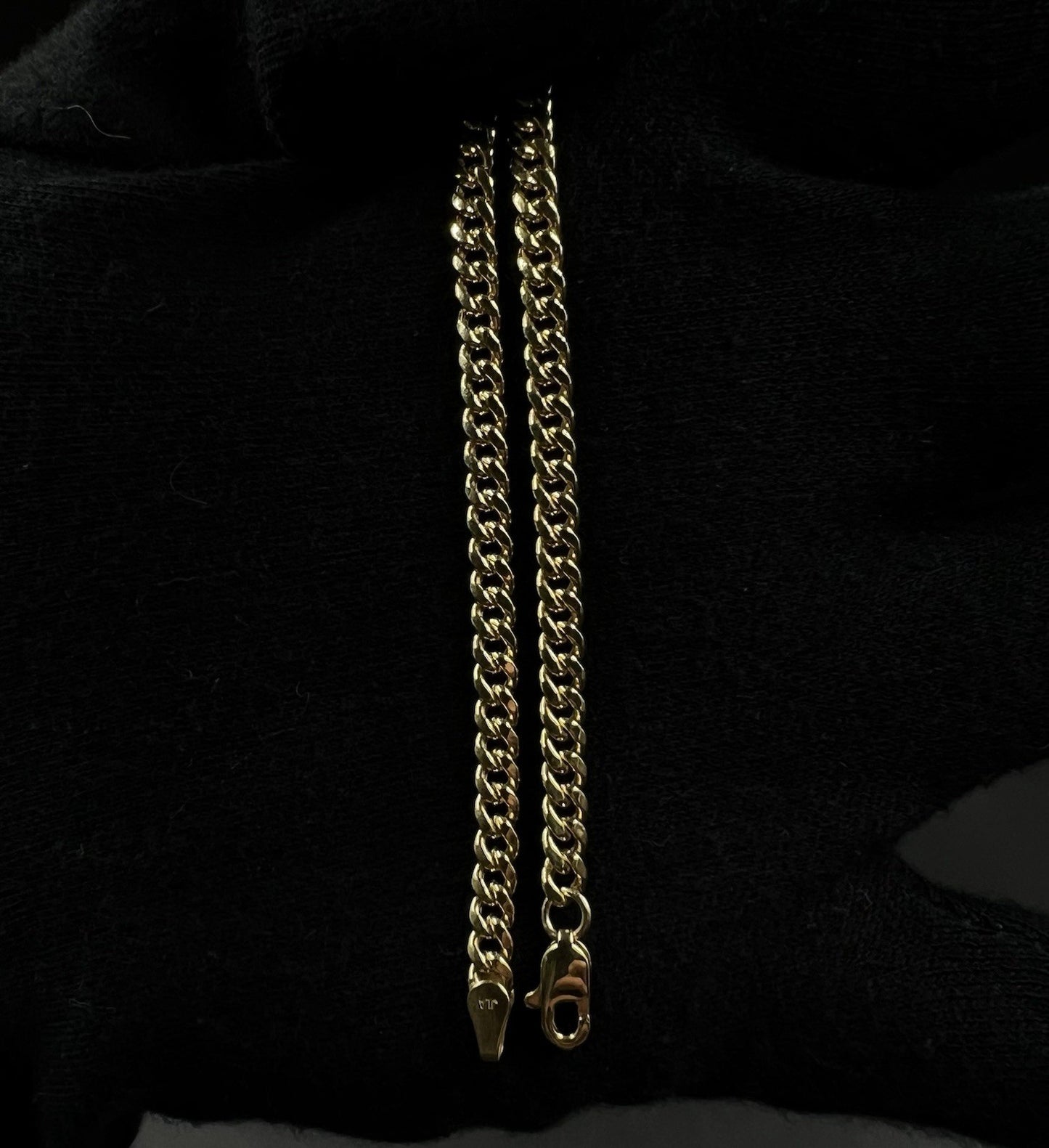 9.5” 10K Hollow Yellow Gold Miami Cuban Anklet | 3.94g | 3.7MM | Lobster Clasp |