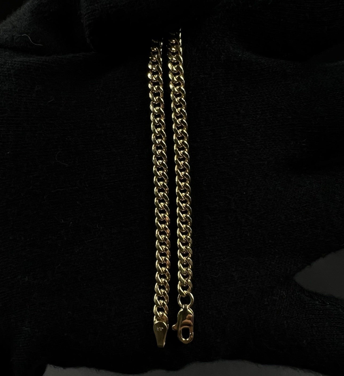 9.5” 10K Hollow Yellow Gold Miami Cuban Anklet | 3.94g | 3.7MM | Lobster Clasp |