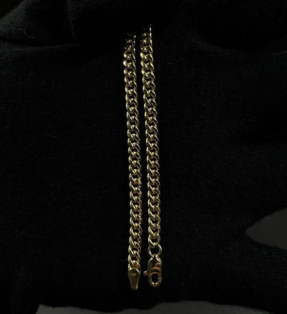 9.5” 10K Hollow Yellow Gold Miami Cuban Anklet | 3.94g | 3.7MM | Lobster Clasp |