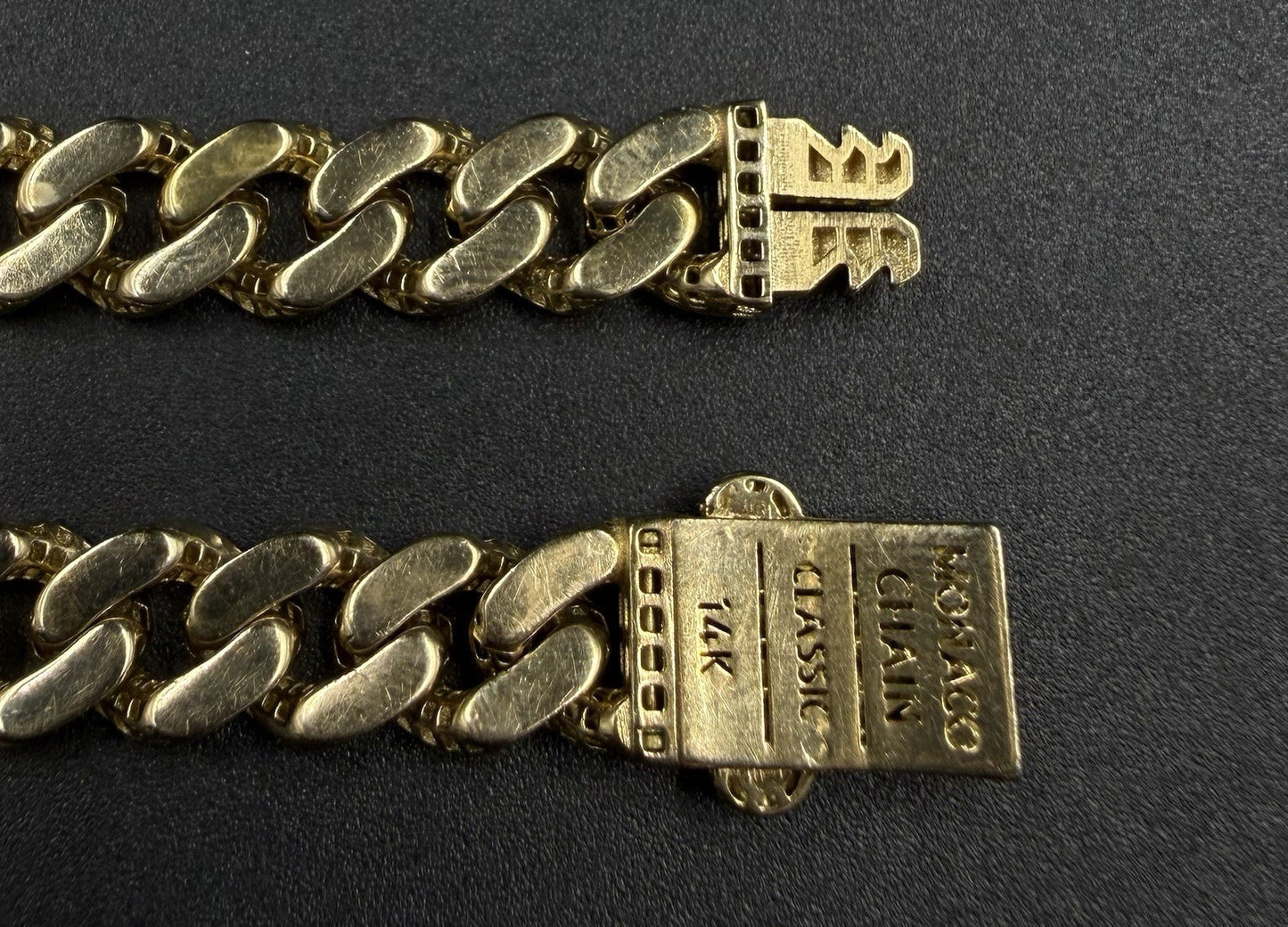 8.25” 14k Hollow Yellow Gold Monaco CZ Clasp