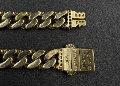 8.25” 14k Hollow Yellow Gold Monaco CZ Clasp