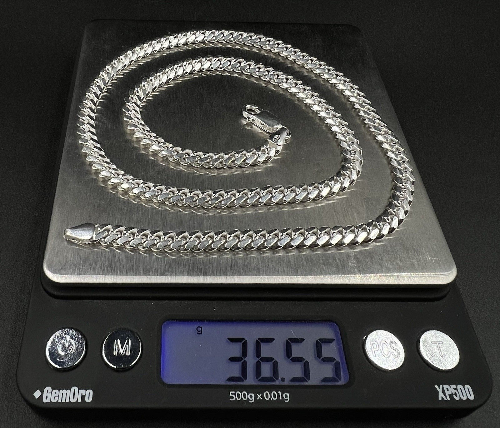 20” 925 Solid Sterling Silver Diamond Cut Miami Cuban Chain 36.55g | 5.4MM Italy