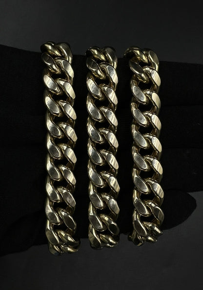22” 10K Semi-Solid Yellow Gold Miami Cuban Chain | 84.45g | 13mm | Box Clasp |