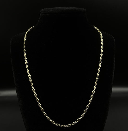 19.5” 14K Semi-Solid Yellow Gold Anchor/Mariner Chain | 10.65g | 3.5MM | Lobster